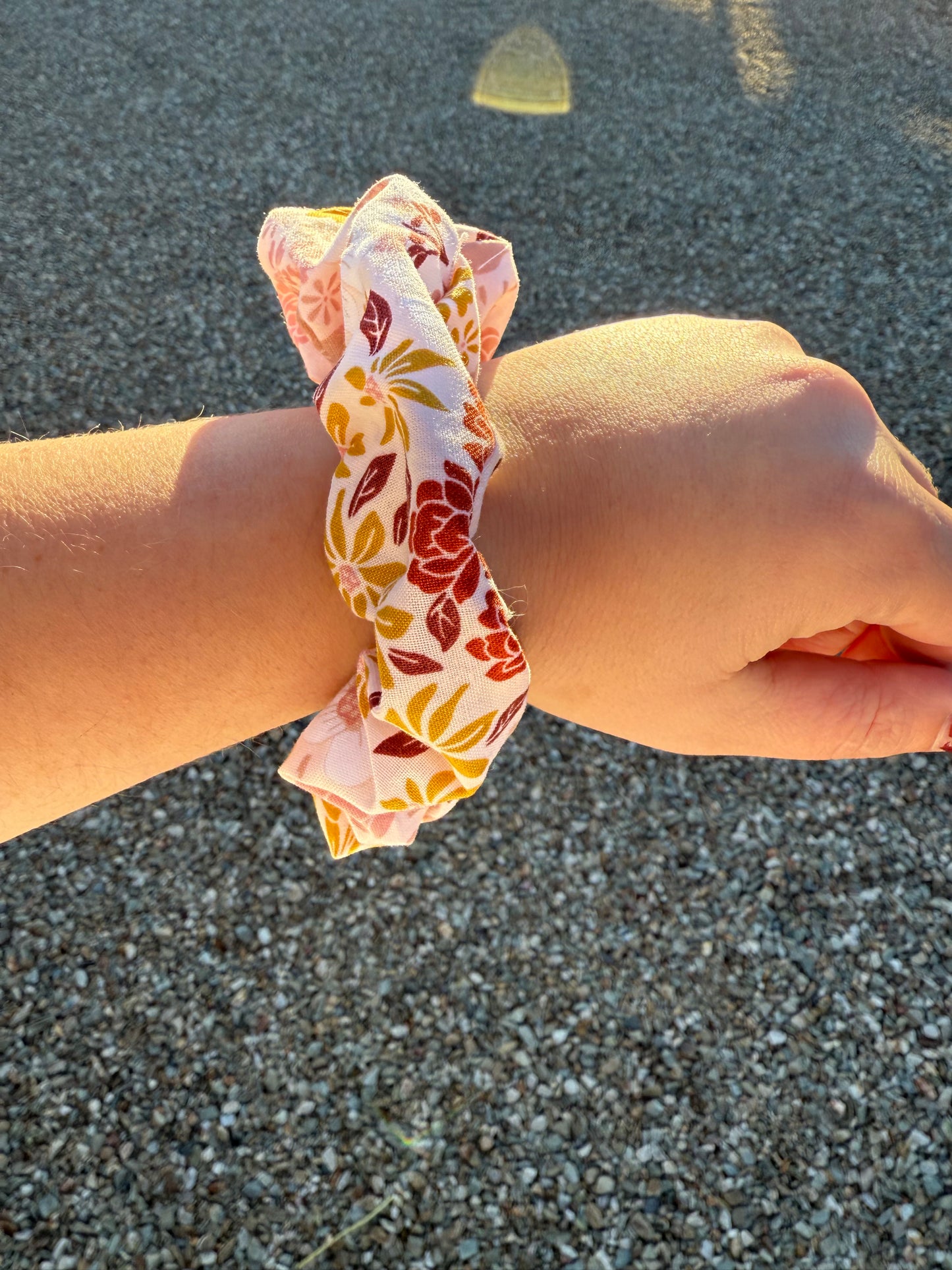 Amber/Rose Floral Scrunchie