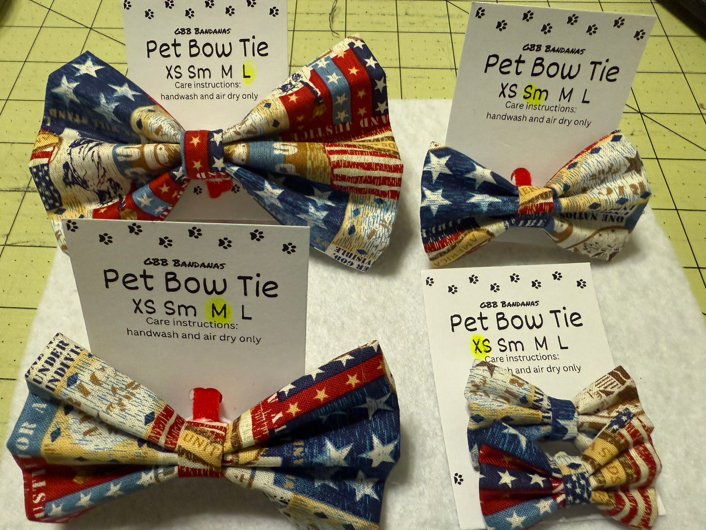 Patriotic patchwork bow tie