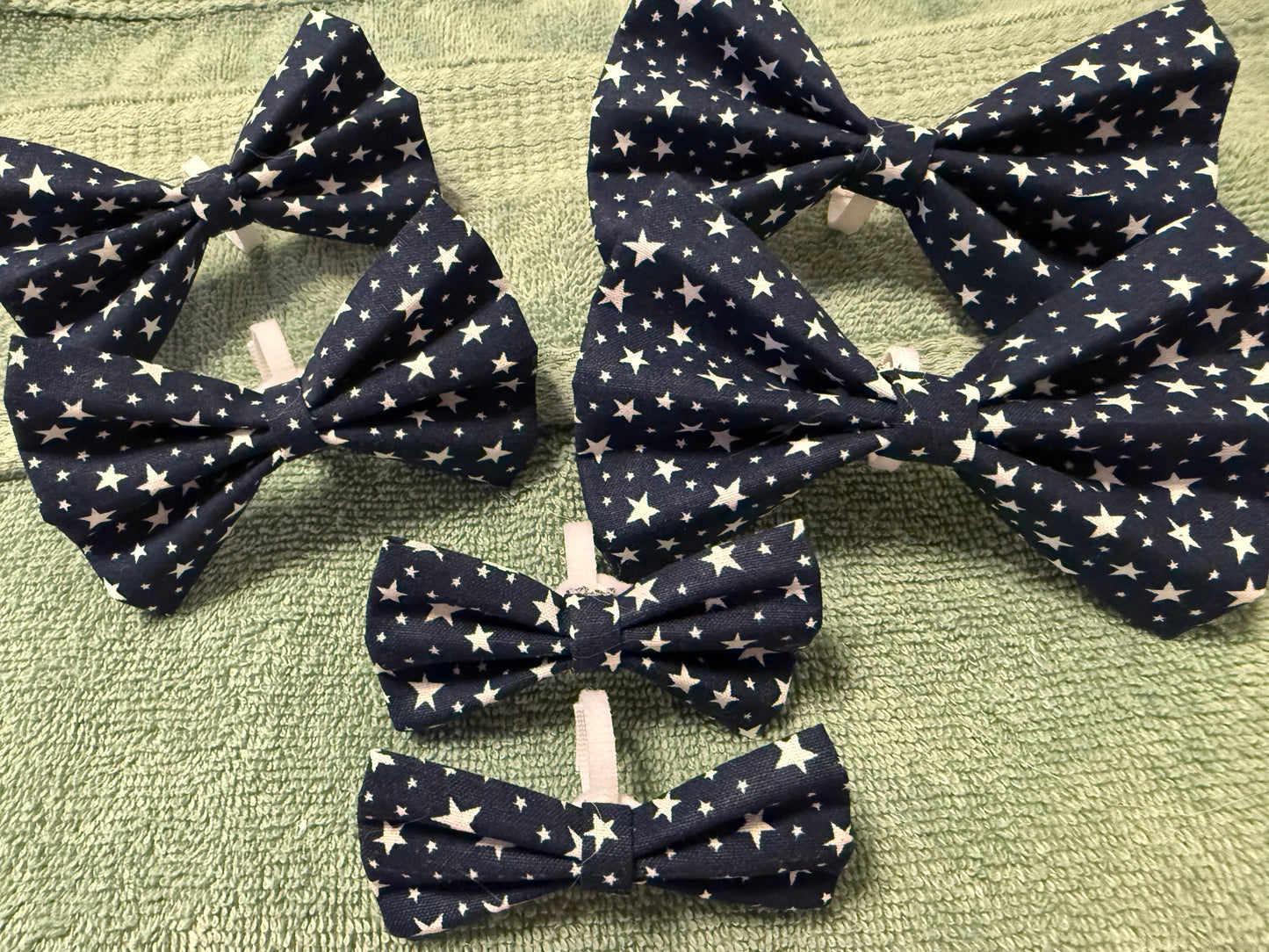 Blue and White Stars Bow Tie