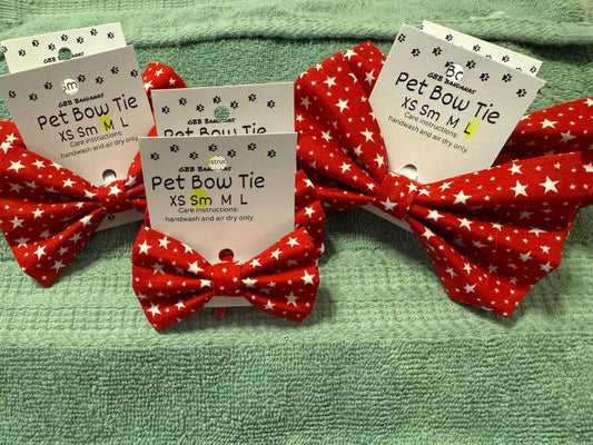 Red and White stars Bow Tie