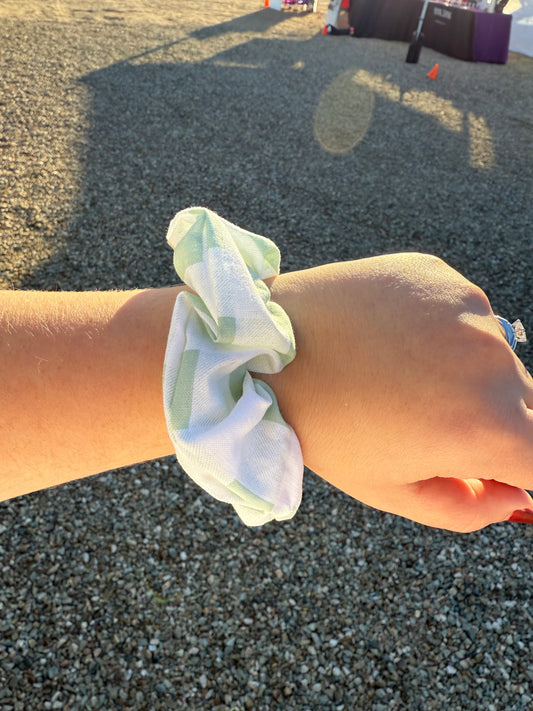 Checkered Spring Scrunchie